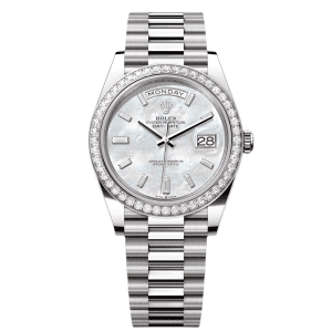 【Super Clone】Rolex Day-Date 40mm 228349RBR-0046 White Mother-of-Pearl Dial President Bracelet